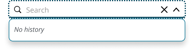 Example of search with no history in dropdown